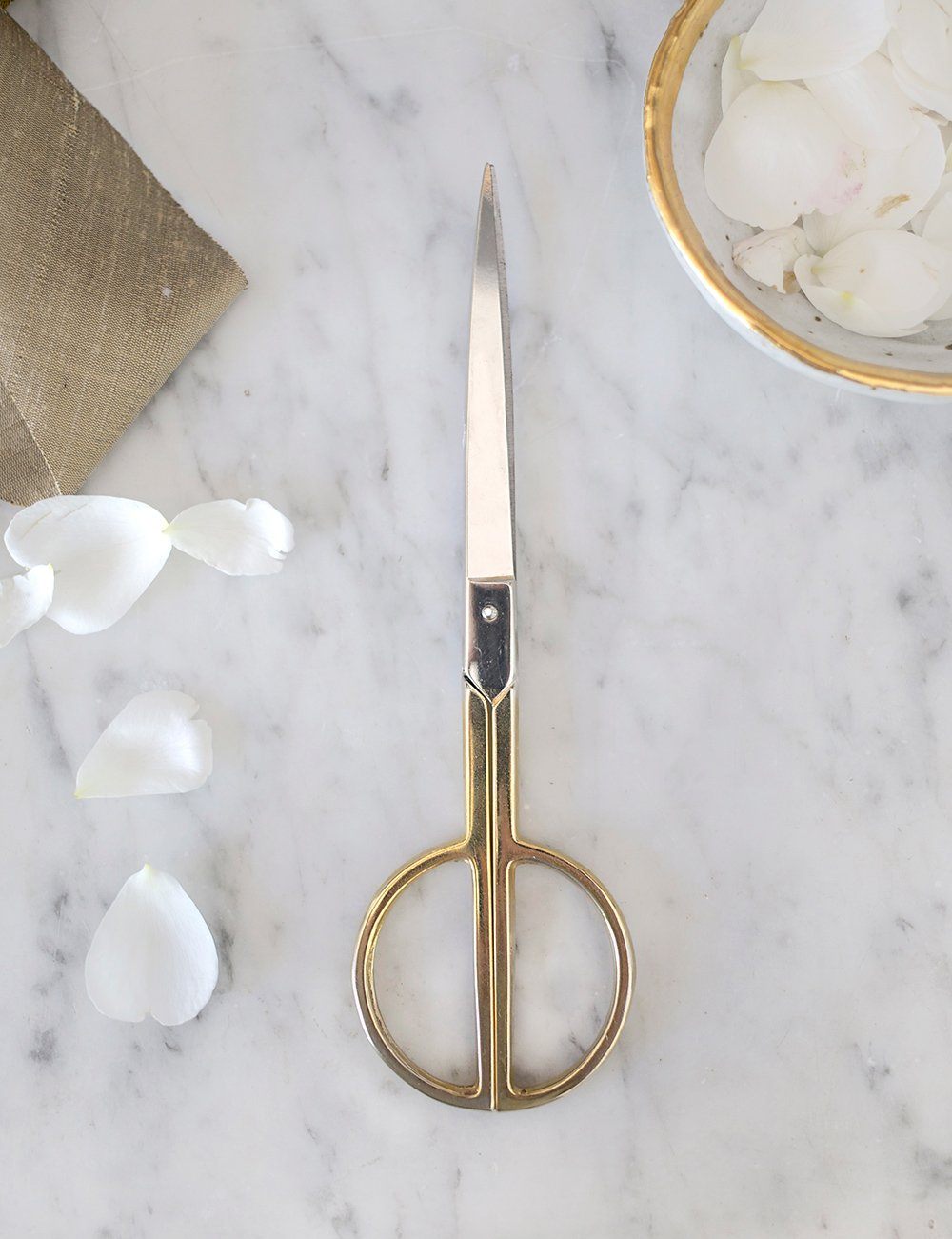 Round gold plated scissors Desktop Stationery Bespoke Letterpress 