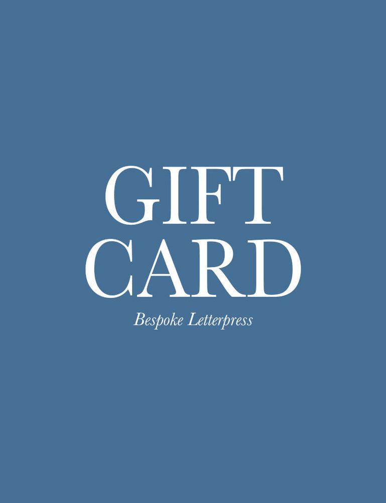 Bespoke Letterpress Gift Card