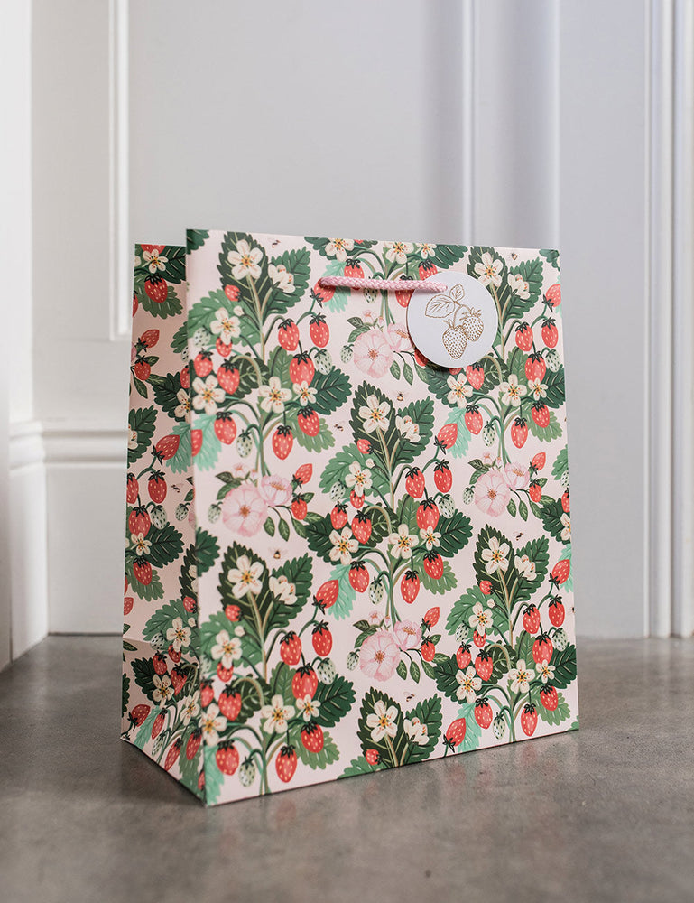 Large Gift Bag - Strawberries Gift Bag Bespoke Letterpress 